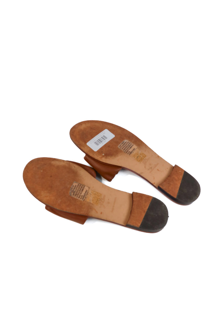 J.crew brown scrunched sandals (9; retails for $98)