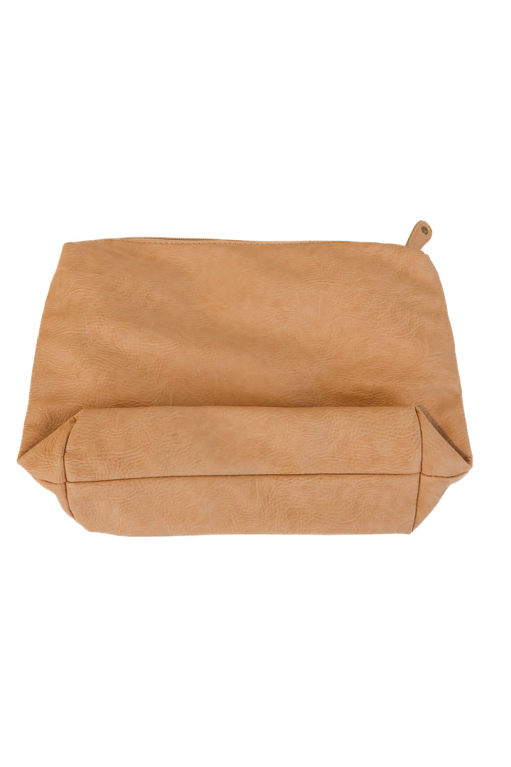 street level brown leather pouch