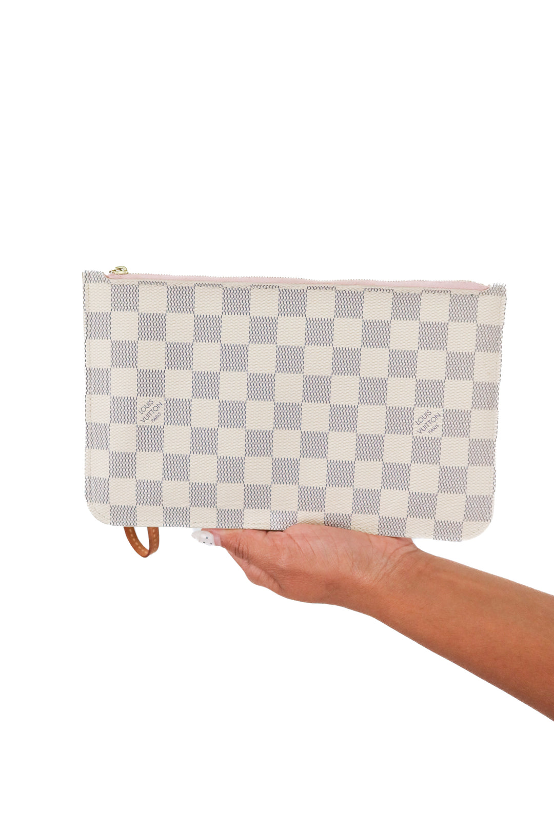 Louis Vuitton Damier Azur Wristlet w/ Pink Interior