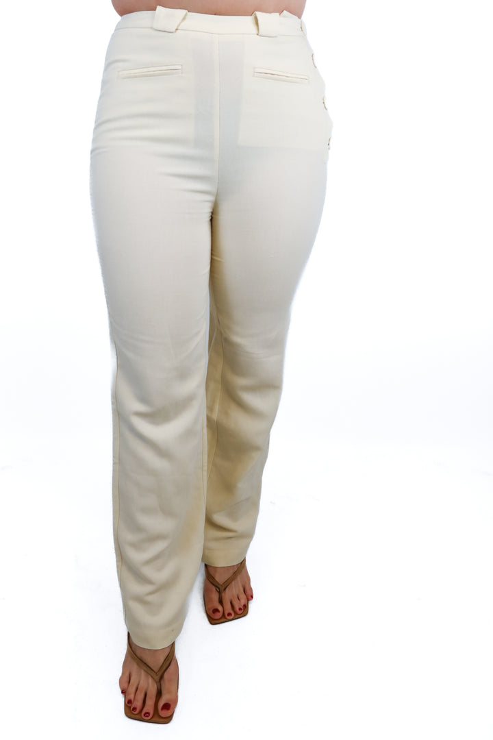 Doen Beige Linen Trousers NWT (2; retail $298)