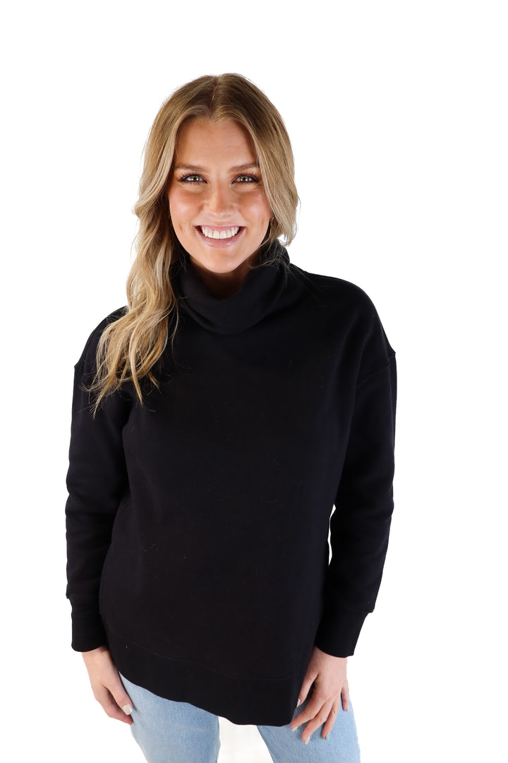 Athleta black turtleneck sweatshirt (xs; retail $109)