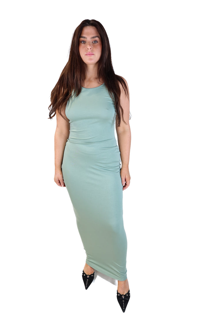 More to come Sage green maxi dress NWT (s; retail $64)