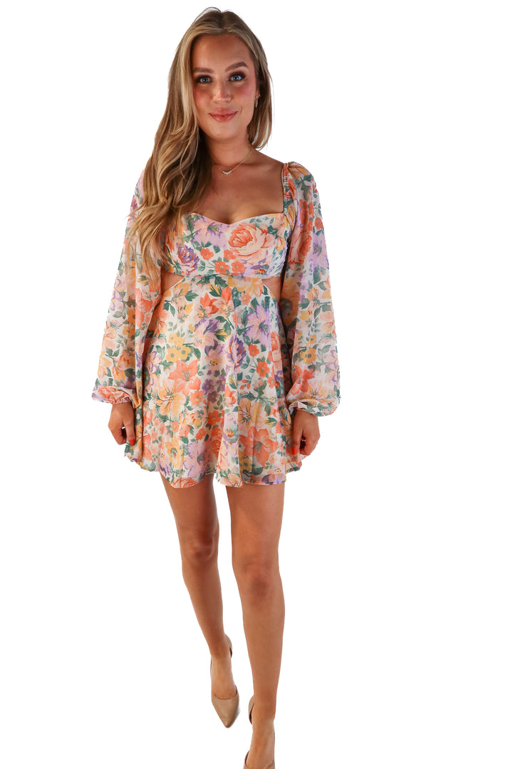 Showpo floral backless mini dress NWT (6; retails for $70)