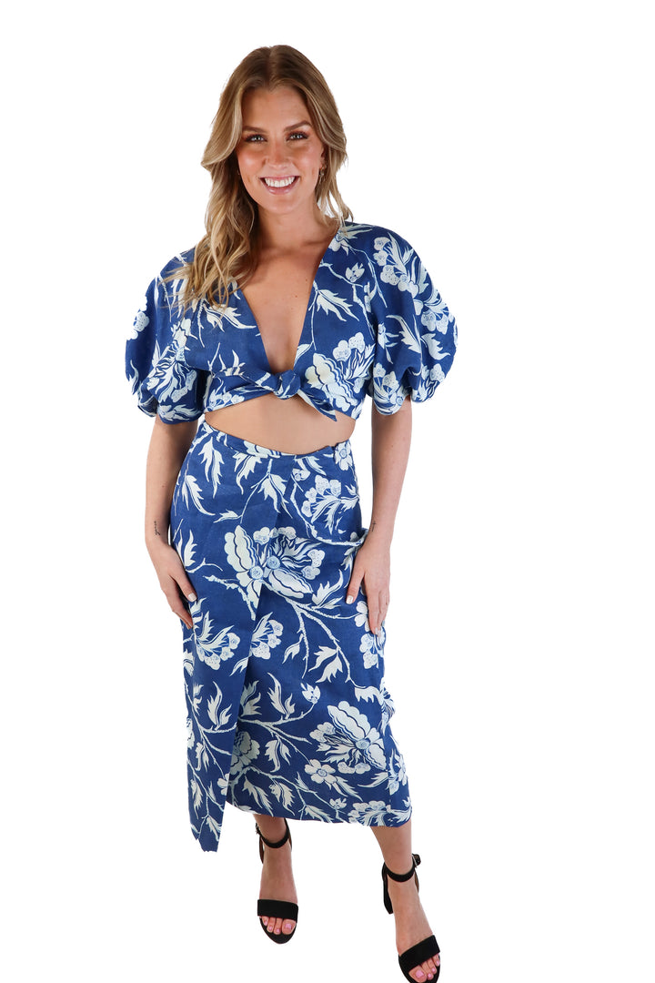 Mara Hoffman Blue Floral Hemp Set (S; retail $595)