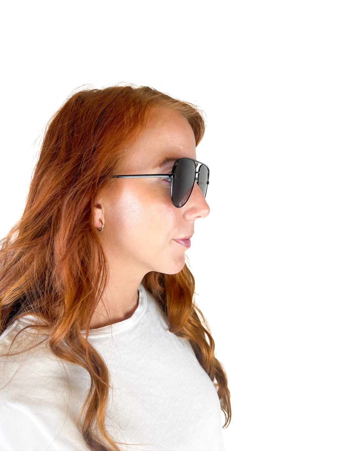Quay Black Aviator Style Sunglasses
