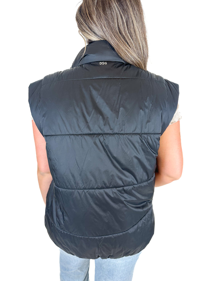 DSG Oversized Black Puffer Vest (XS/S)