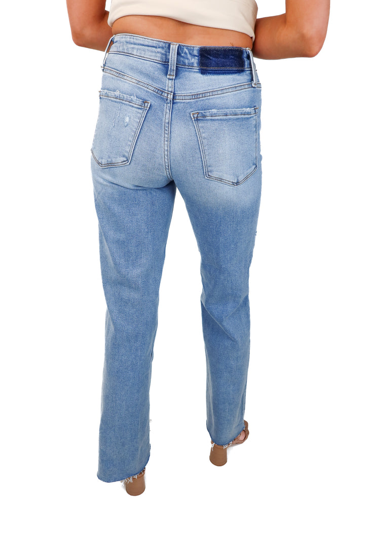 vervet light wash distressed jeans (24; retail $78)