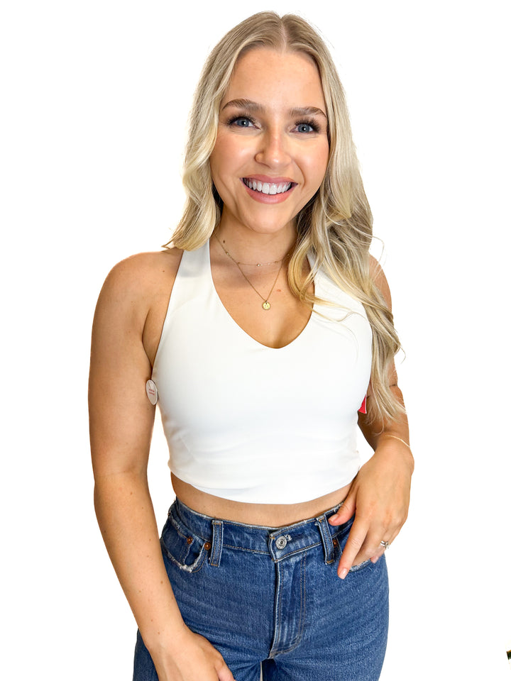 Spanx White Sports bra NWT (M; retail $68)