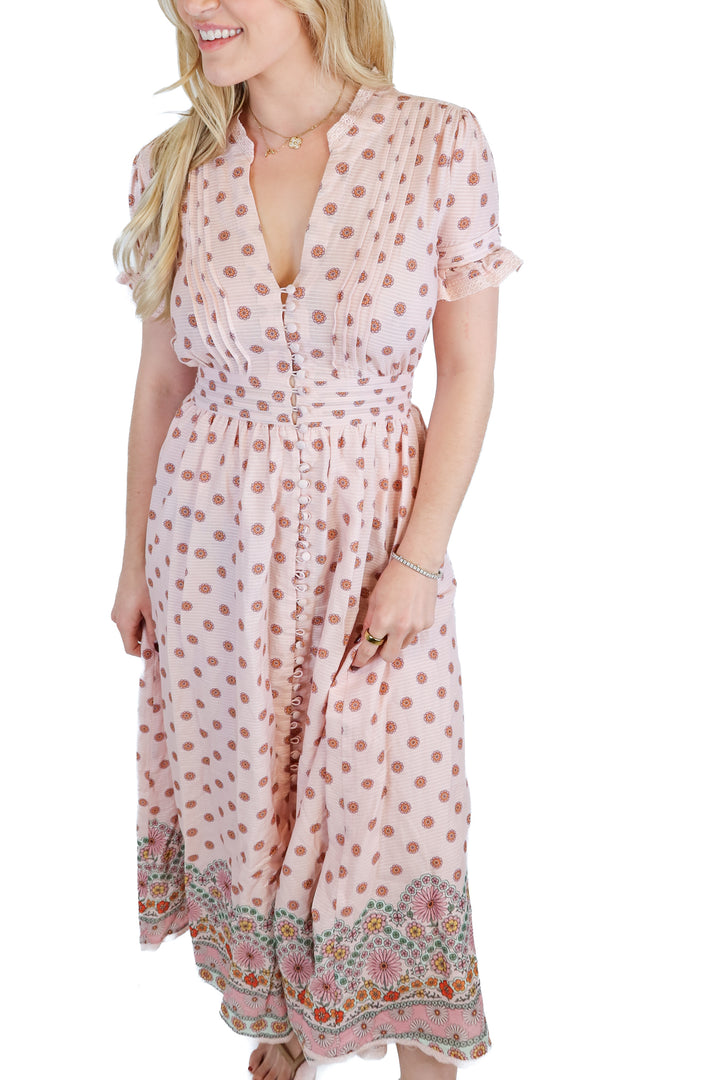 BTB Los Angeles Pink Floral Maxi Dress NWT (S; retail $413)