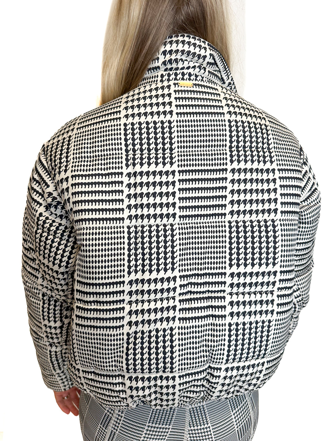 L Space Houndstooth Puffer Jacket (S)