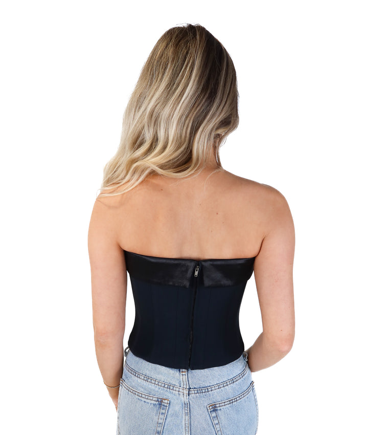Lovers and friends black corset top NWT (xs; retail $149)