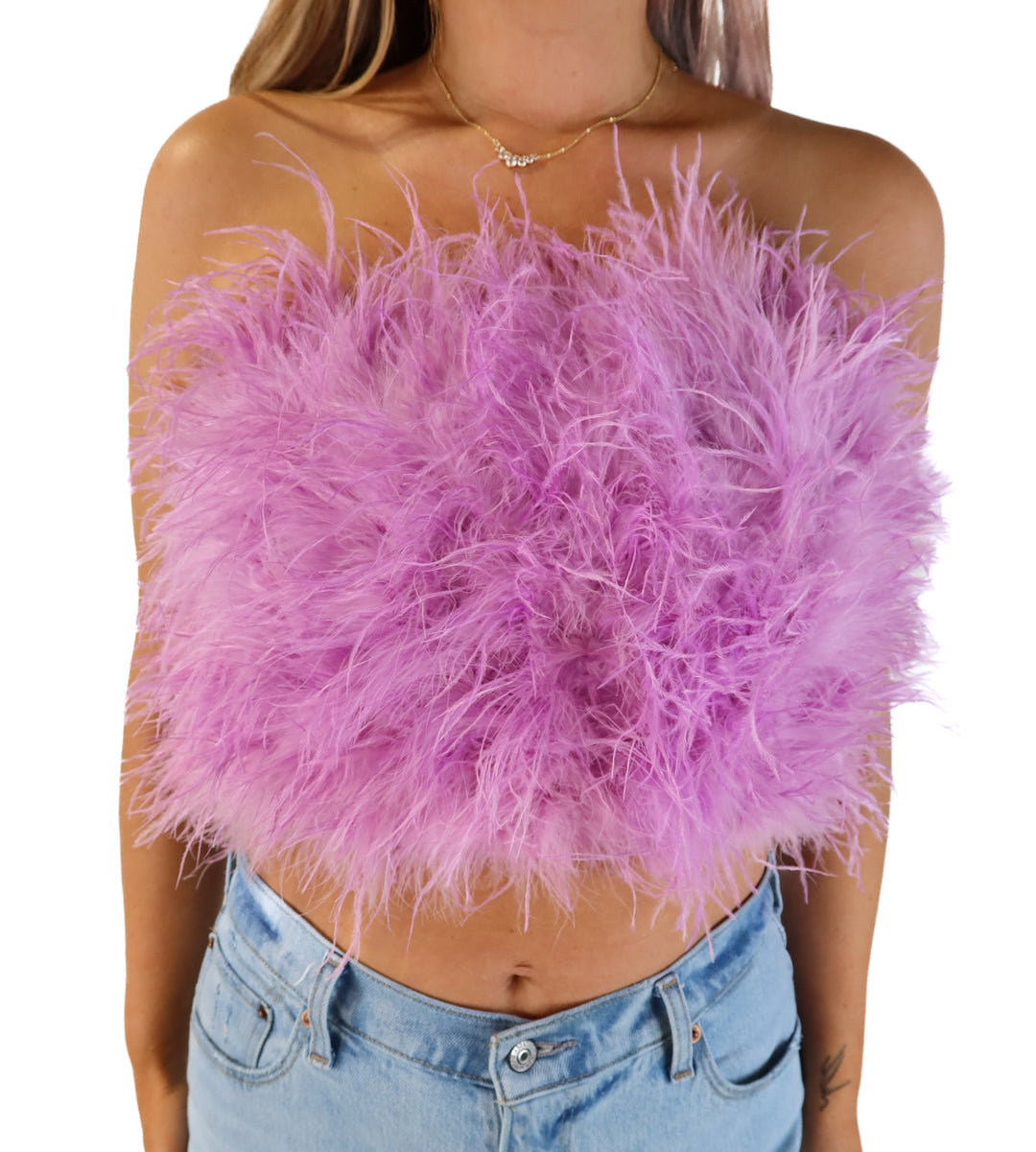 Buddy love purple feather top NWT (s; retails for $72)