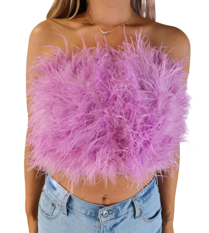 Buddy love purple feather top NWT (s; retails for $72)