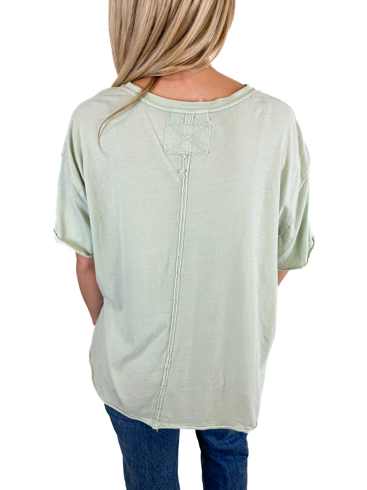 Free People Green Oversized T-Shirt (S)