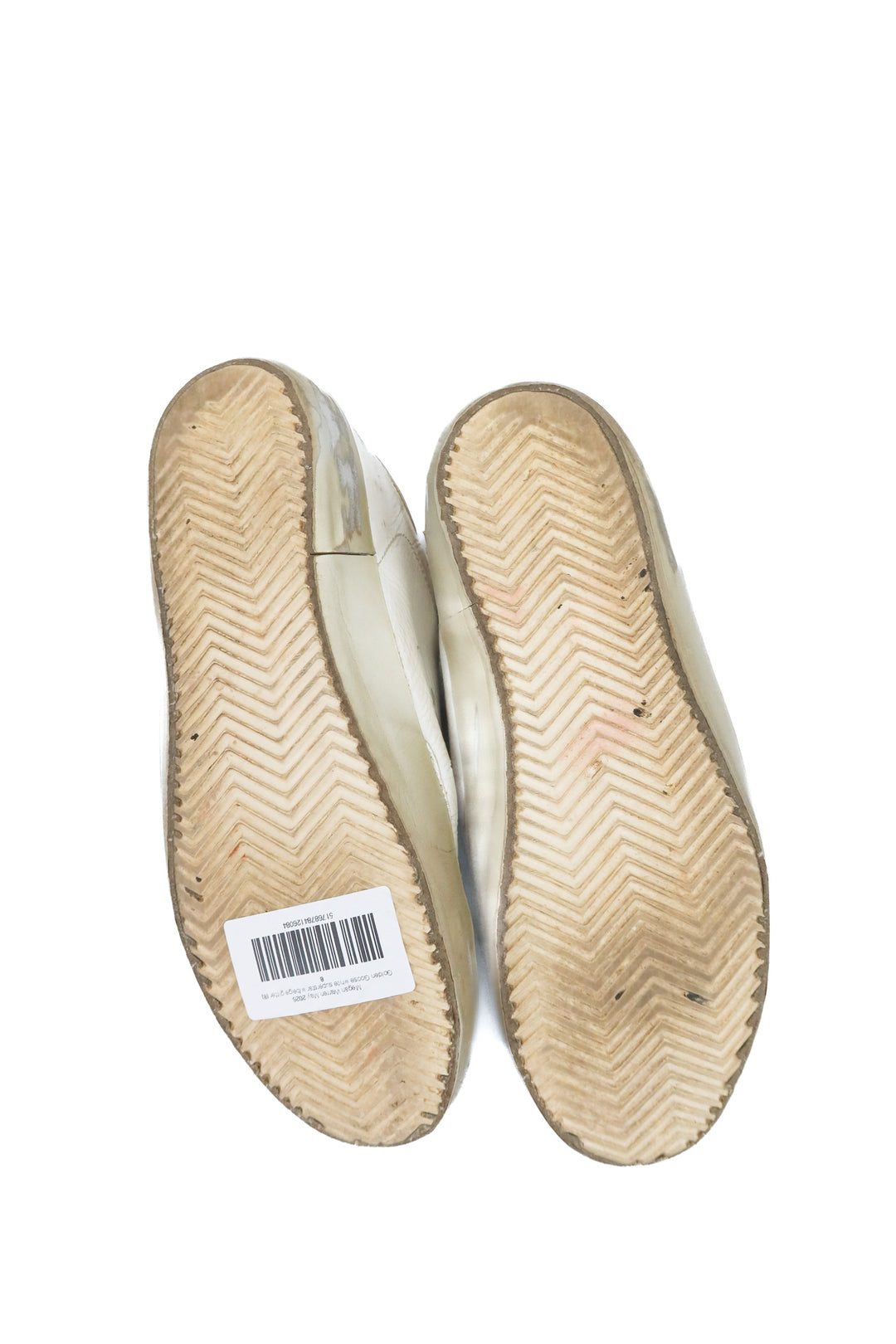 Golden Goose white superstar w/beige glitter (8)