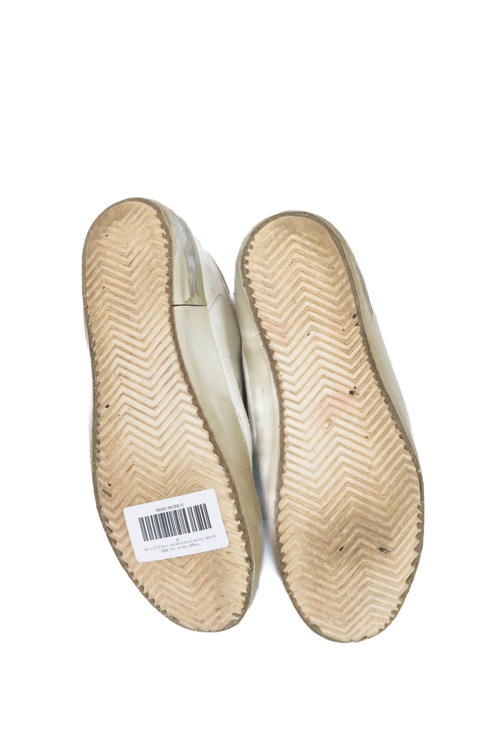 Golden Goose white superstar w/beige glitter (8)