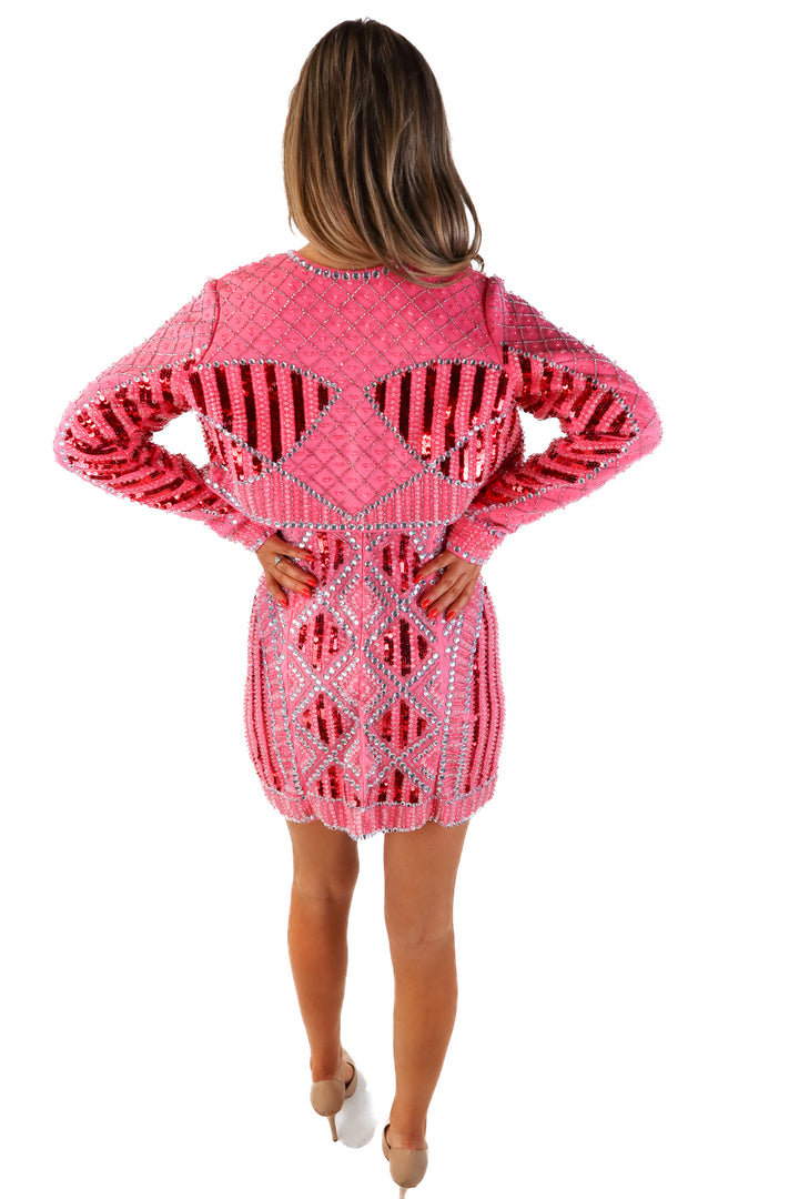 ASOS pink sequin mini dress with jacket NWT (10; retail $319)