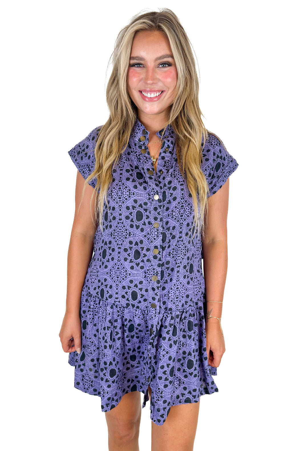 Karina Grimaldi Print Mini Dress (M)