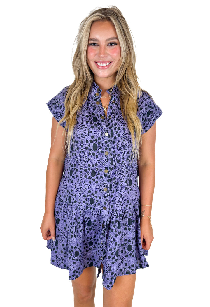 Karina Grimaldi Print Mini Dress (M)