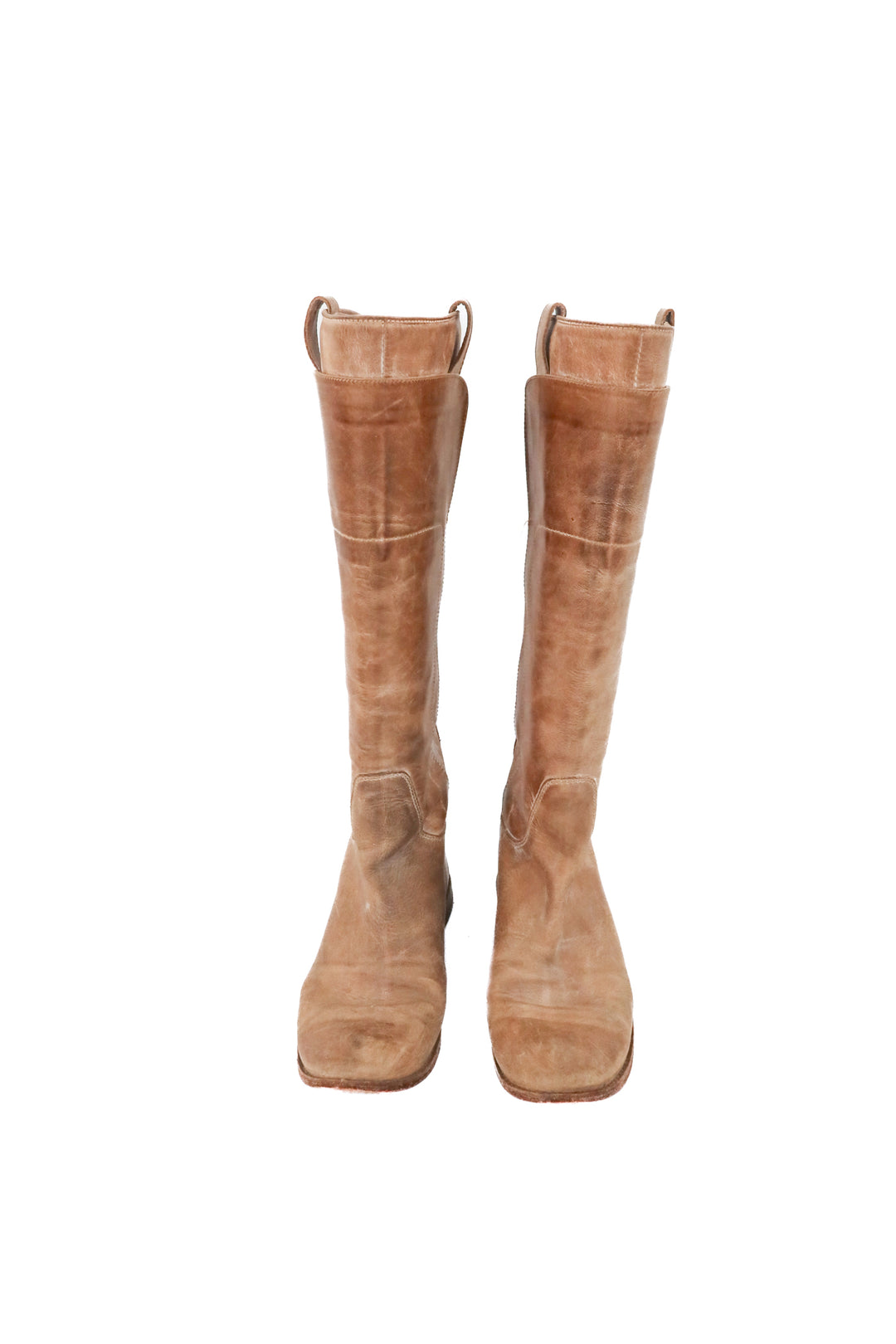 frye tan leather boots (9; retails $498)