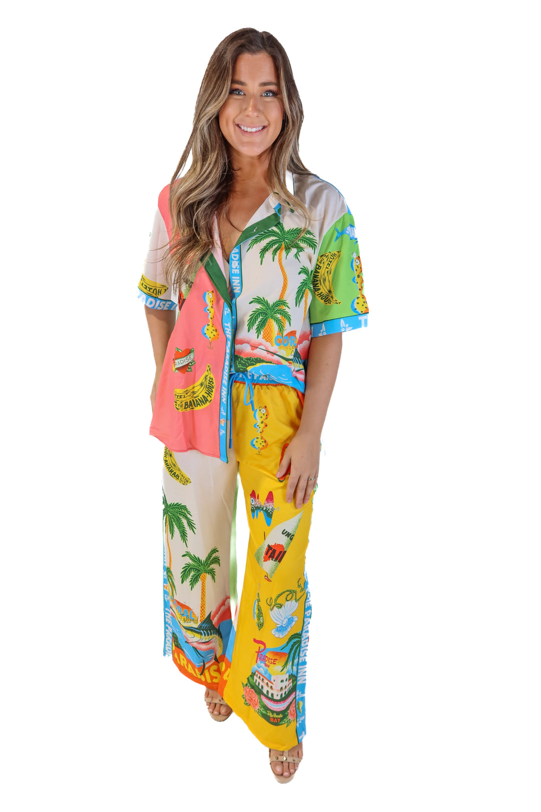 Perbai tropical pant/top set NWT (xl)