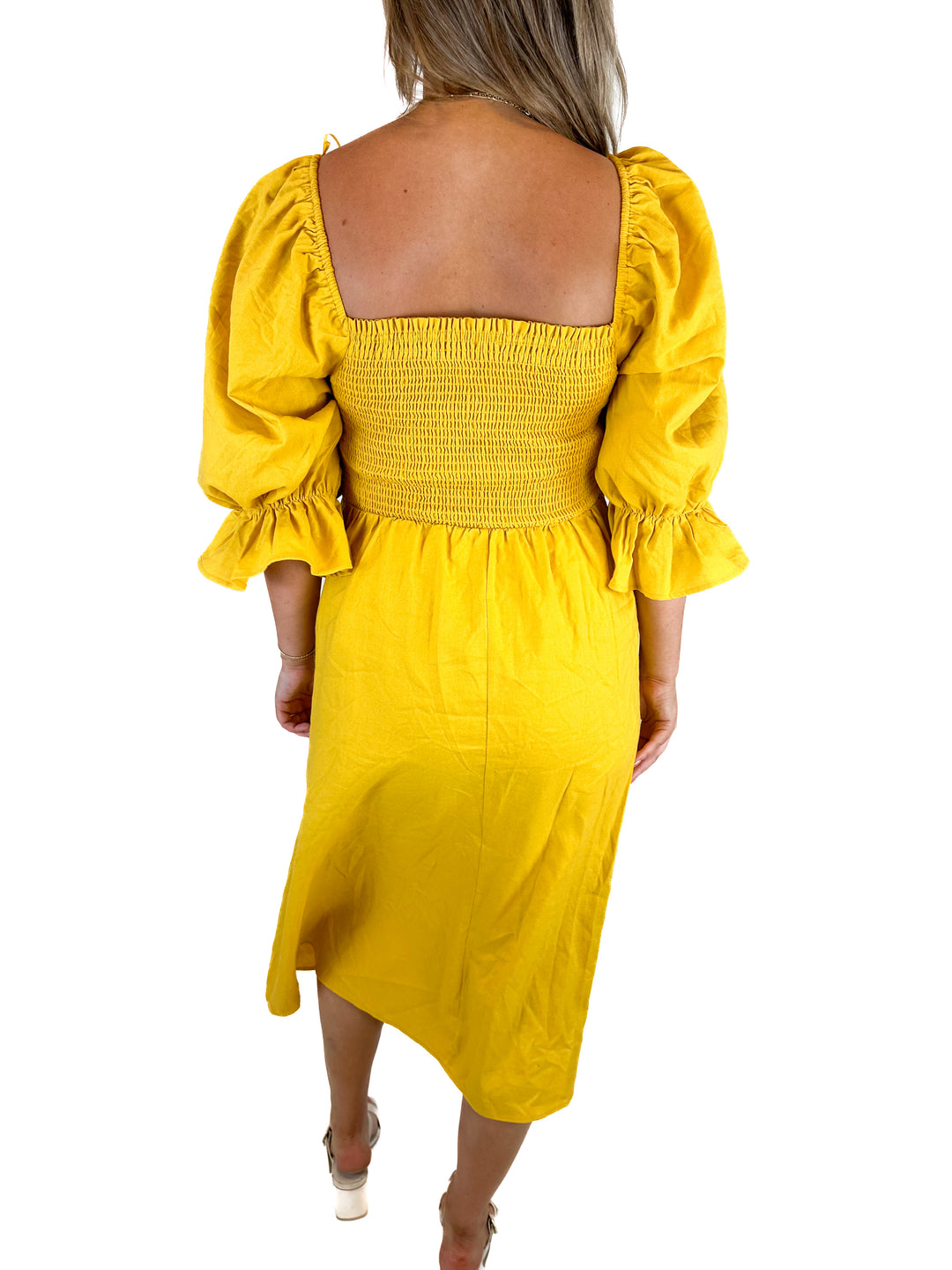 Aura Marigold Midi Dress (L)
