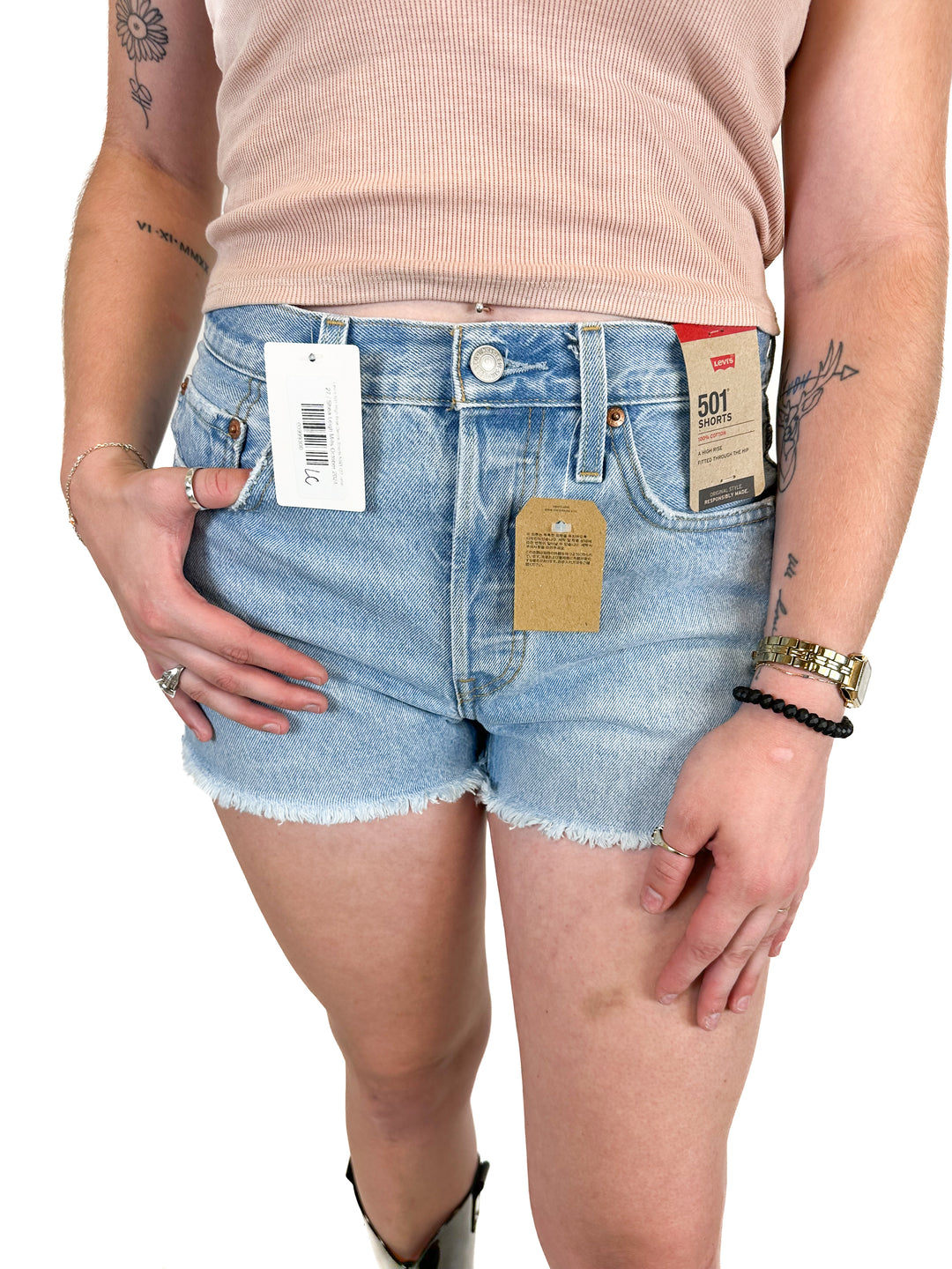Levi's 501 High Rise Denim Shorts NWT (27; retail $60)