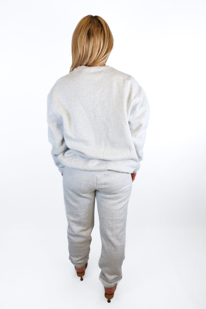 Heather Gray Empathy Embroidered Sweatsuit (S/M)