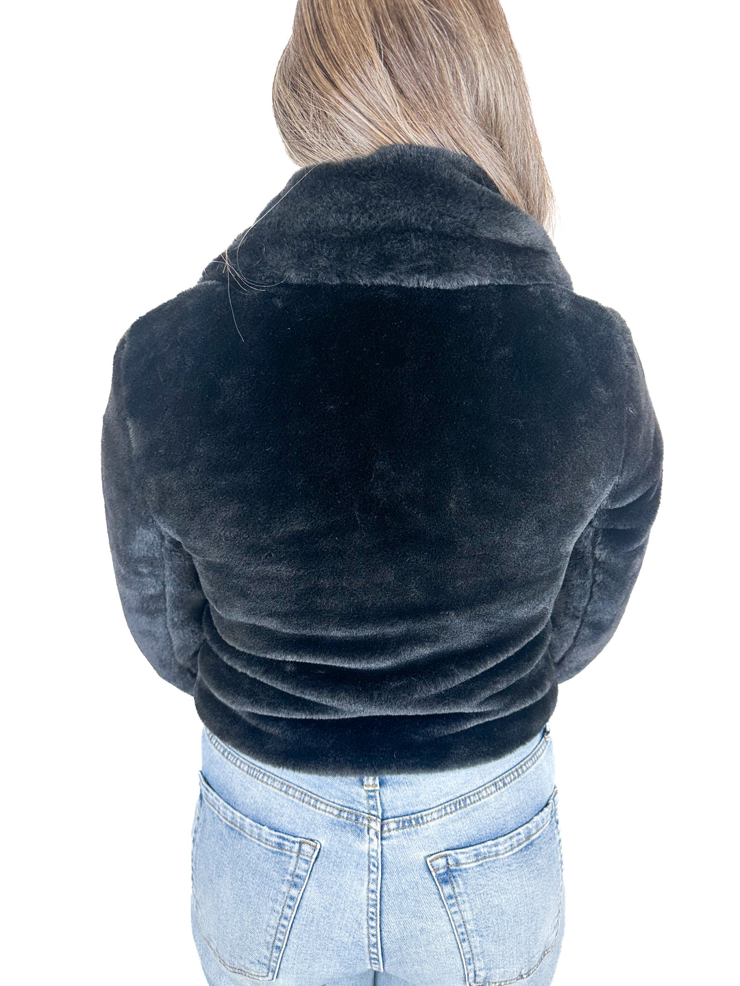 Miami Black Faux Fur Jacket (S)