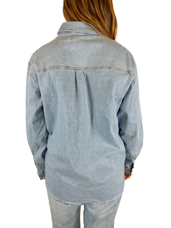 Good American Denim Button-Up Shirt (L)