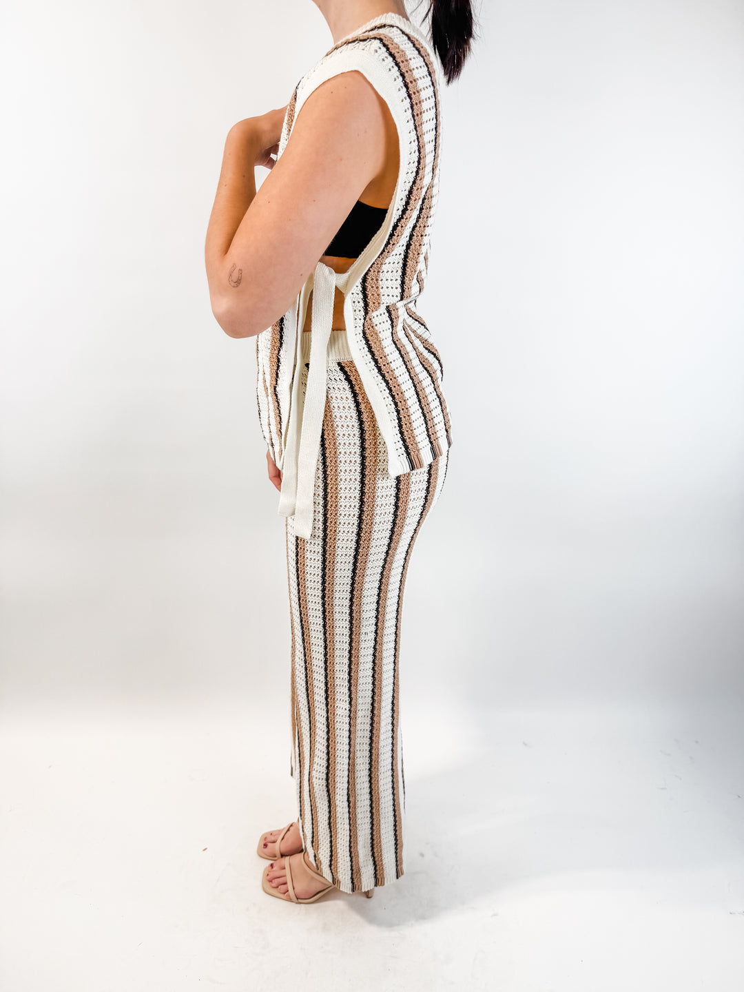 Vici neutral knit striped set NWT (retails for $118)