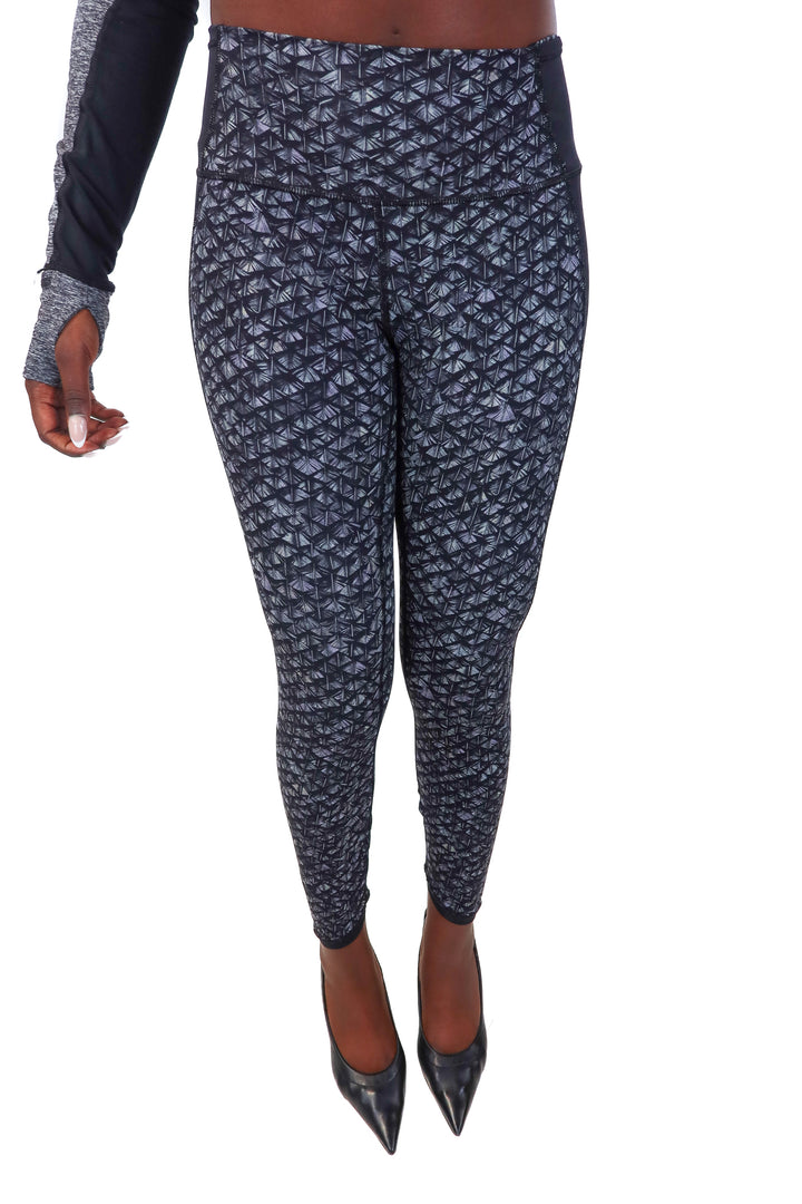 Lululemon Black/Grey Print Mesh Panel Leggings (*2)