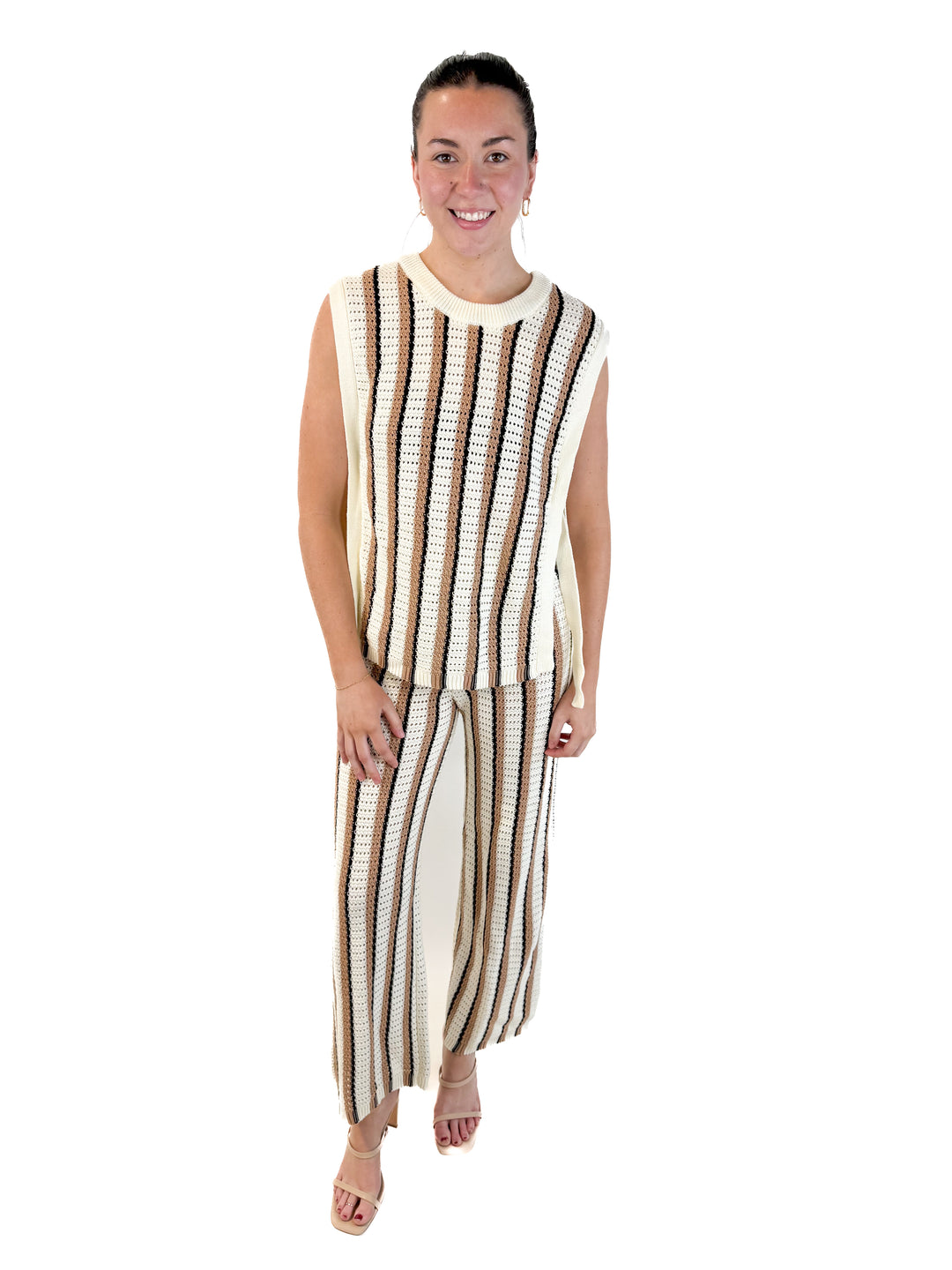Vici neutral knit striped set NWT (retails for $118)