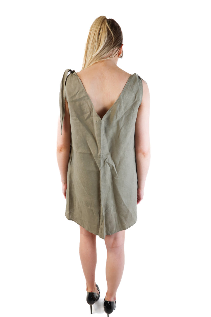 Lilya Sage Linen Dress (M)