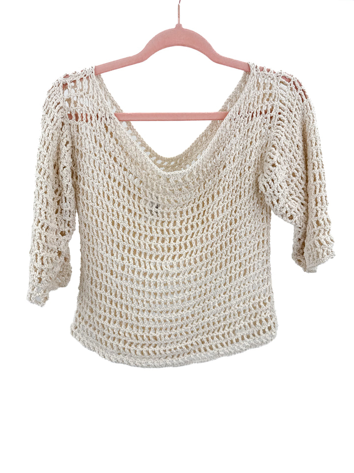 Crochet cream top (S)