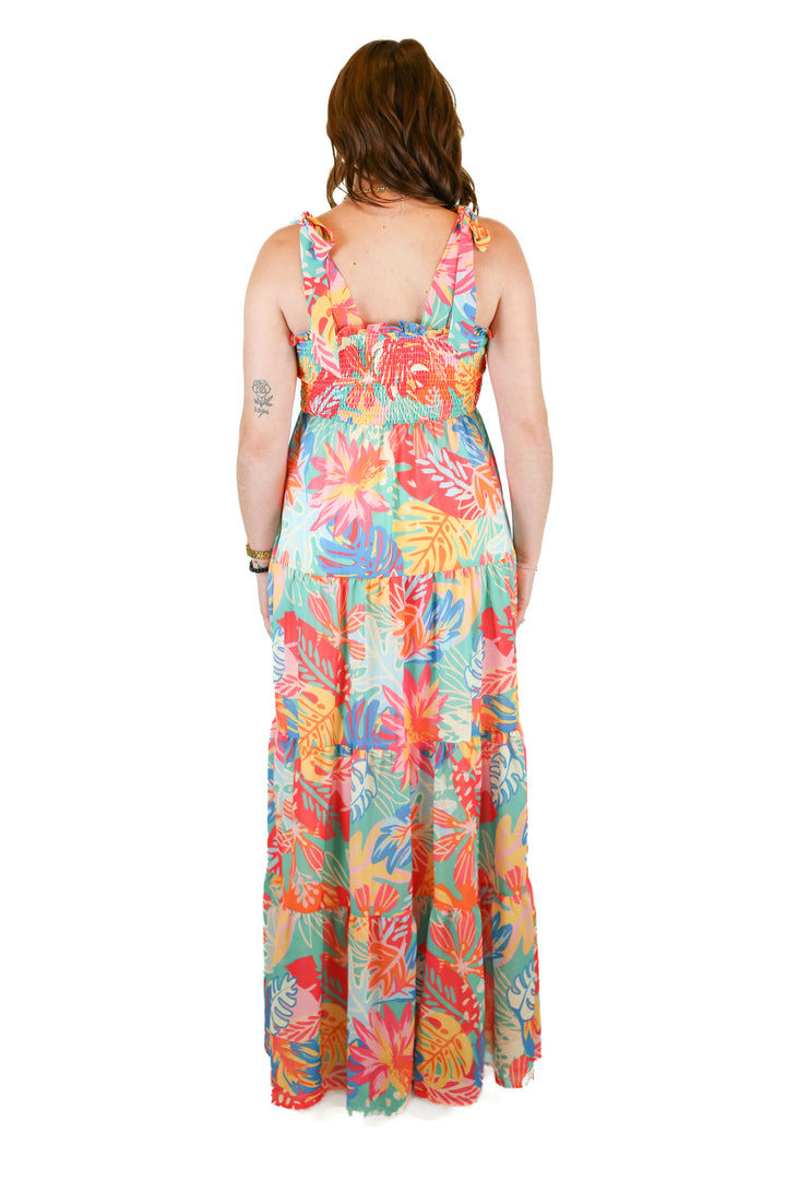 Flying Tomato Tropical Floral Maxi Dress (S)