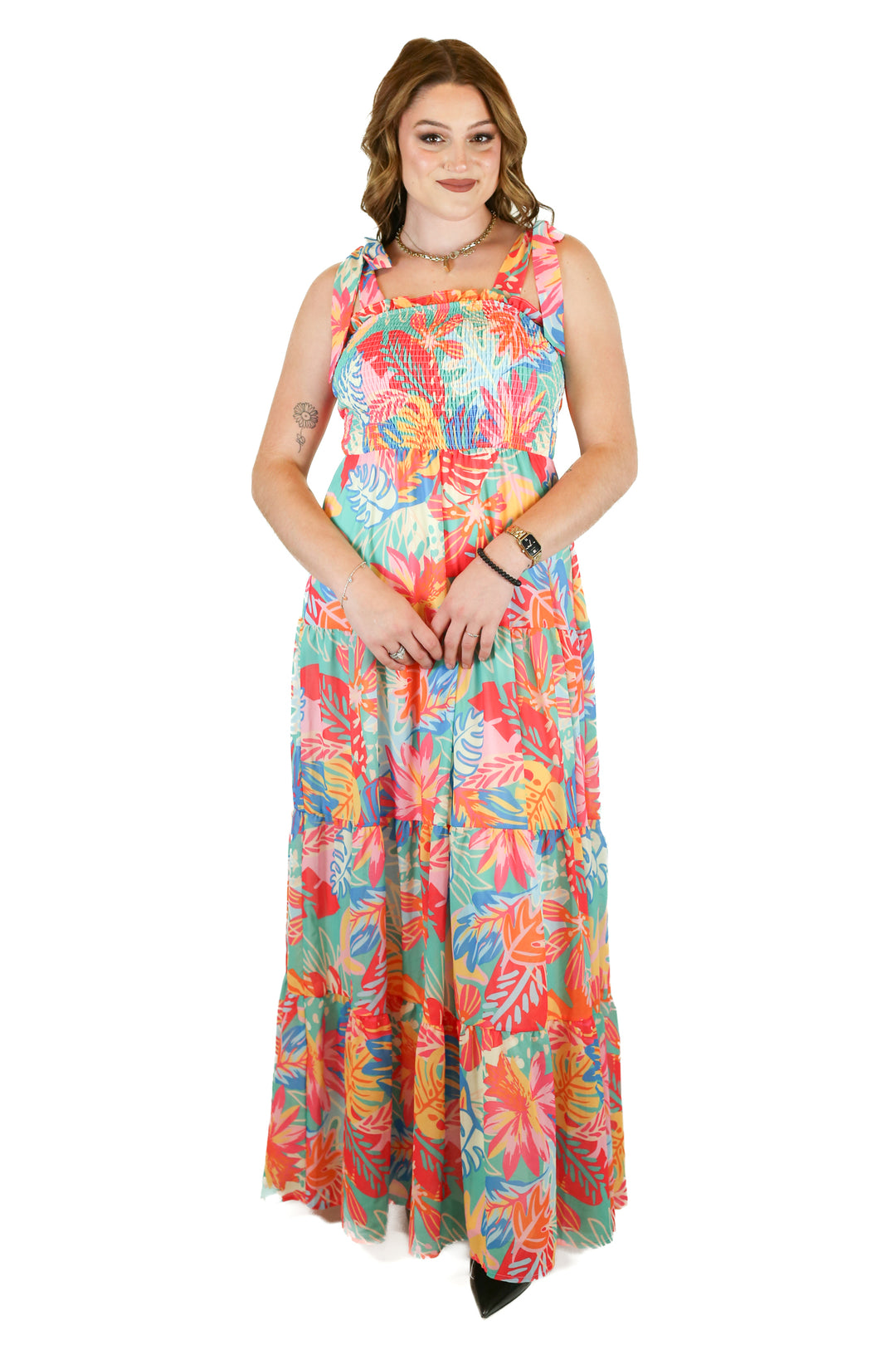 Flying Tomato Tropical Floral Maxi Dress (S)