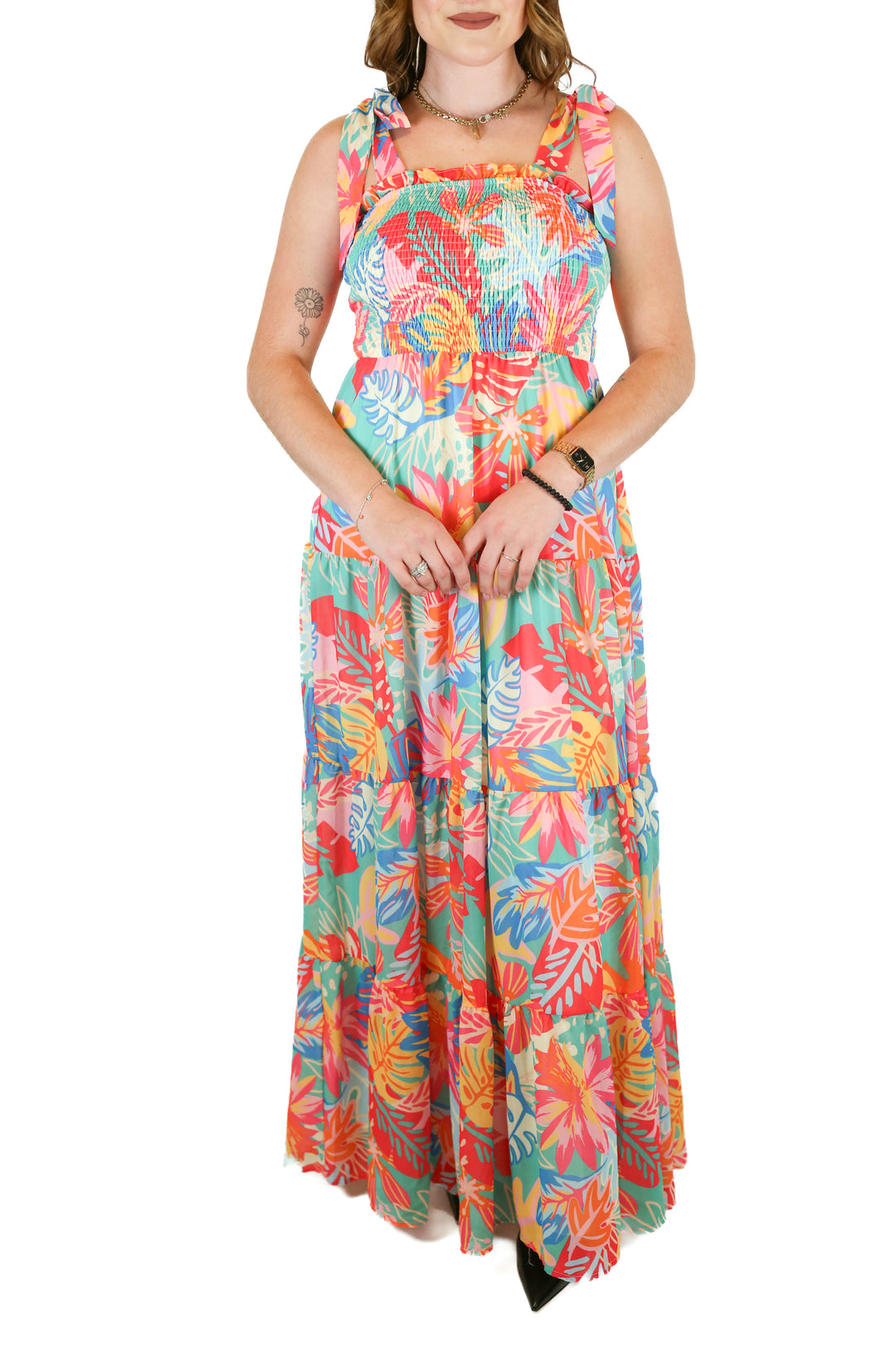Flying Tomato Tropical Floral Maxi Dress (S)