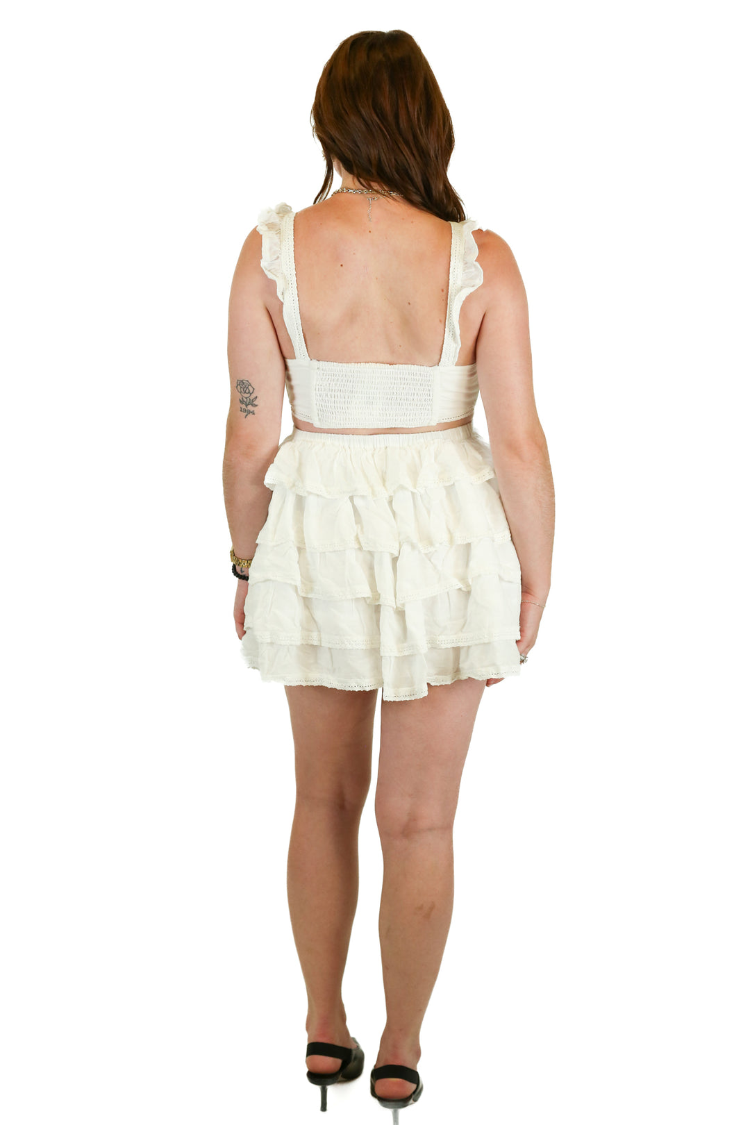 Tularosa White Bralette Cut Eyelet Mini Dress (XS)