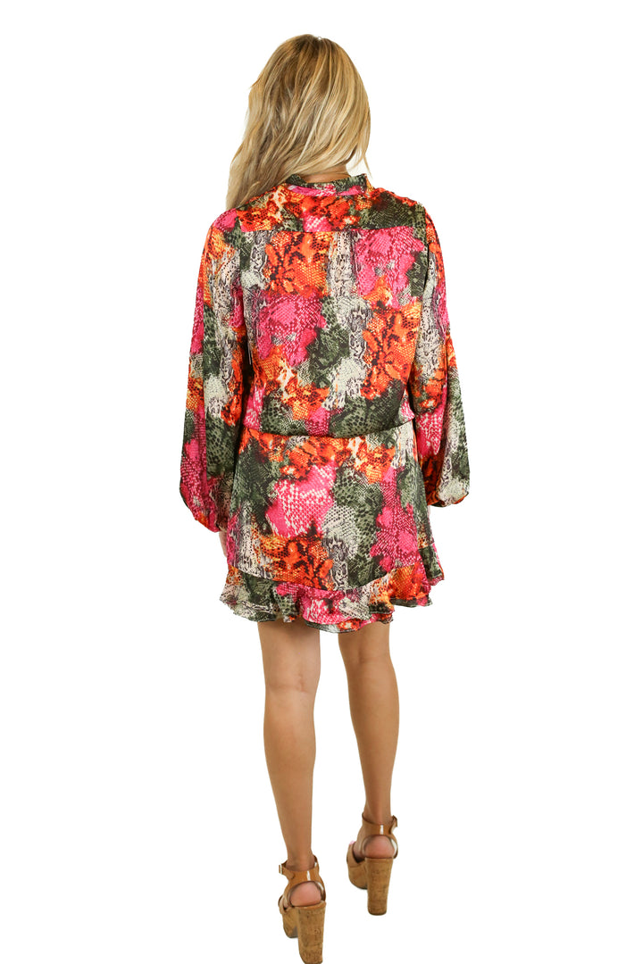 Buddy Love Multicolor Snake Satin Dress NWT (S)