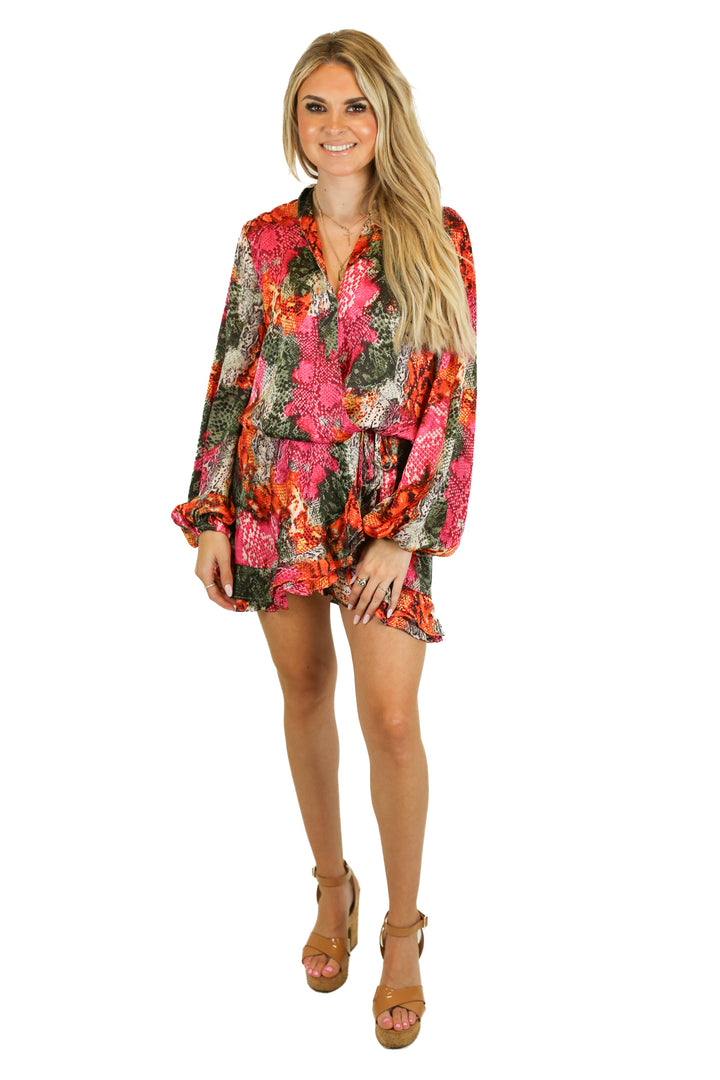 Buddy Love Multicolor Snake Satin Dress NWT (S)