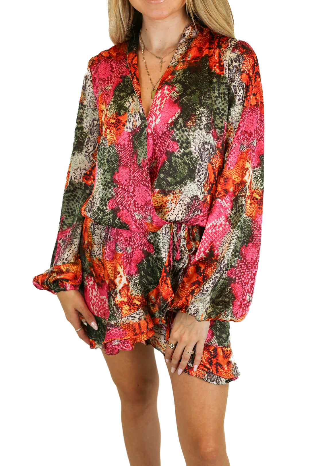 Buddy Love Multicolor Snake Satin Dress NWT (S)