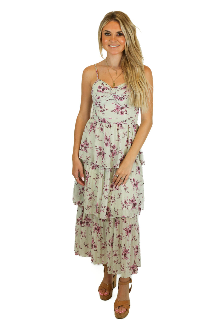 ML Monique Lhuillier Floral Pleated Midi Dress (XS/2)