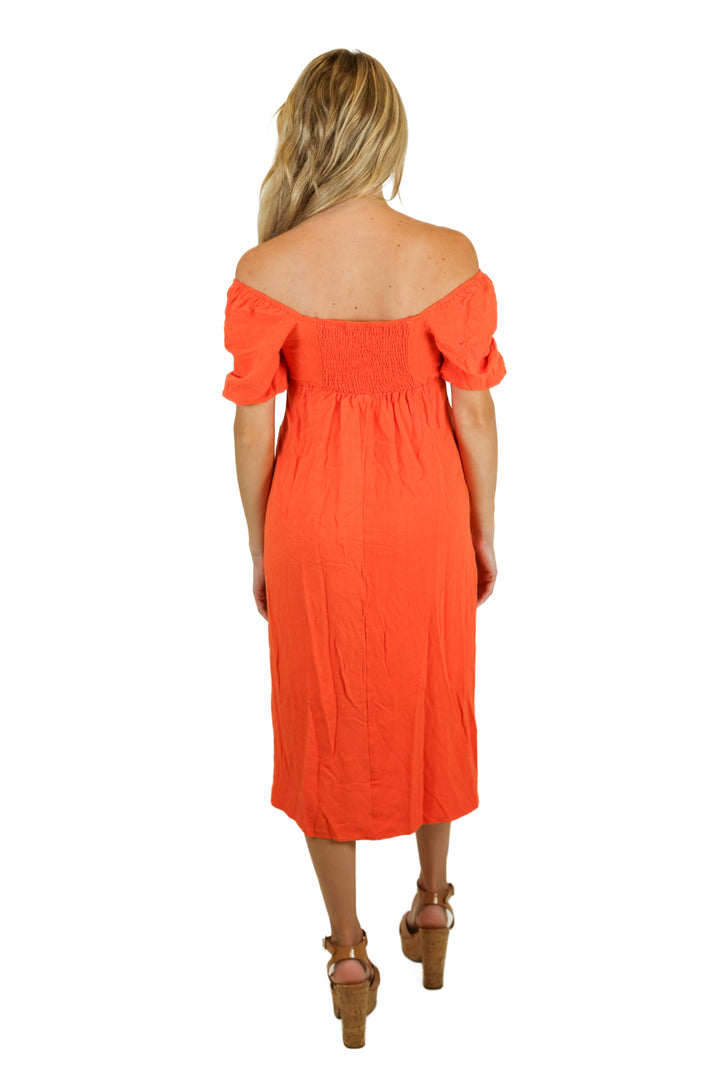 Carly Jean Los Angeles tangerine Midi Dress (S)