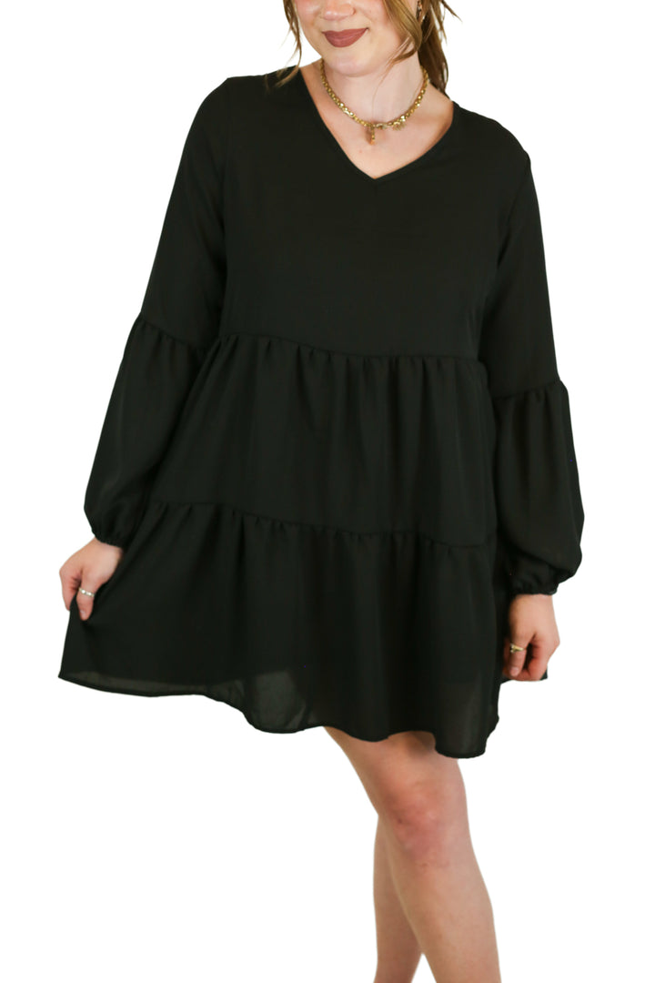 Kenoce V-Neck Mini Dress (S)