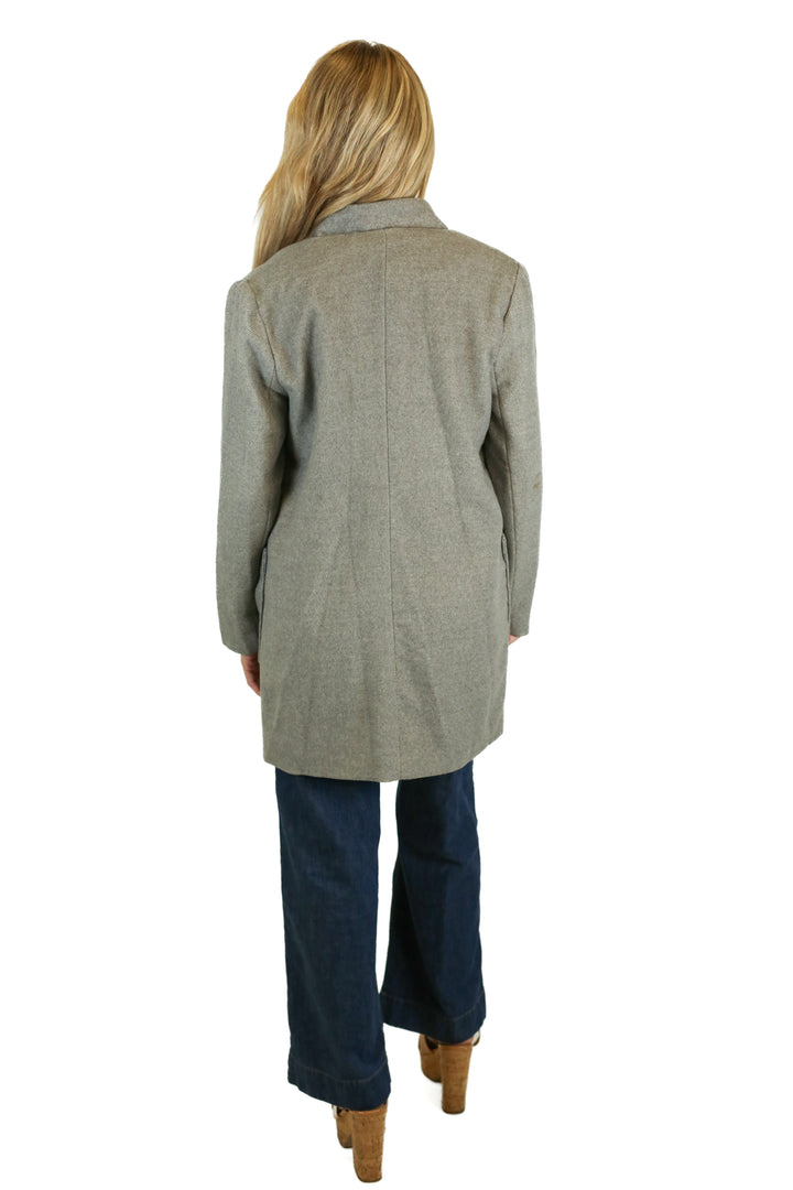 She + Sky Grey Mock Neck Coat (S)