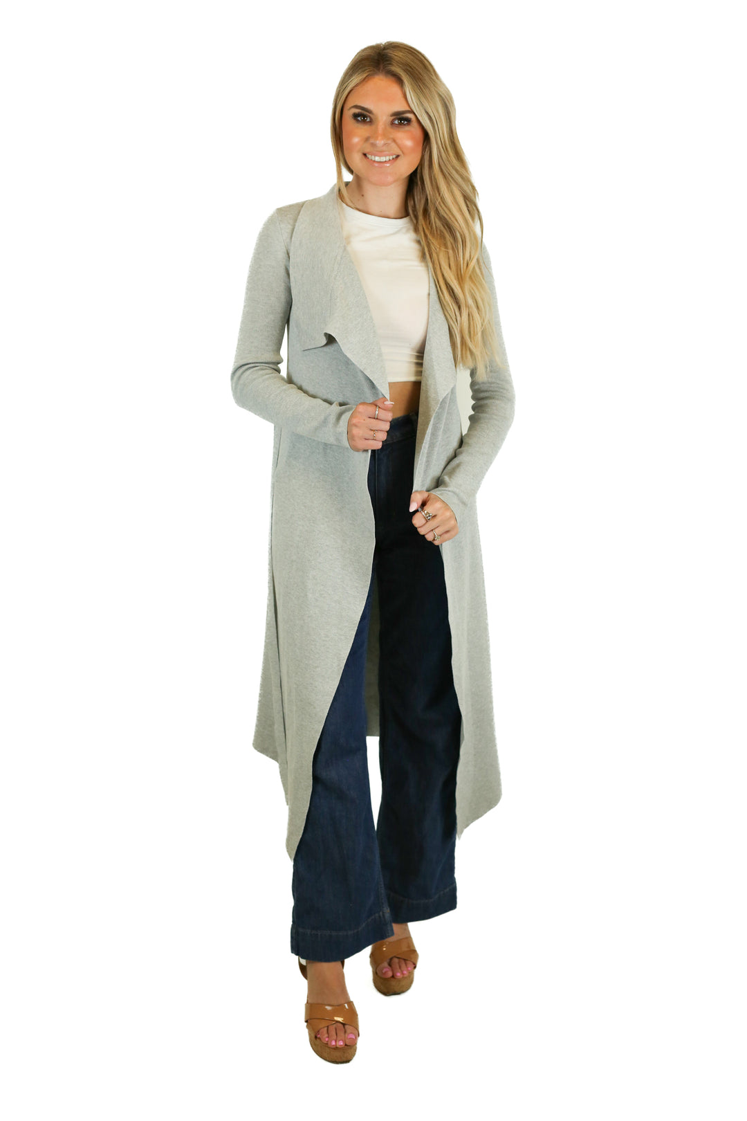 Petal + Pup Grey Audrina Long Line Cardigan NWT (2; retail $109)