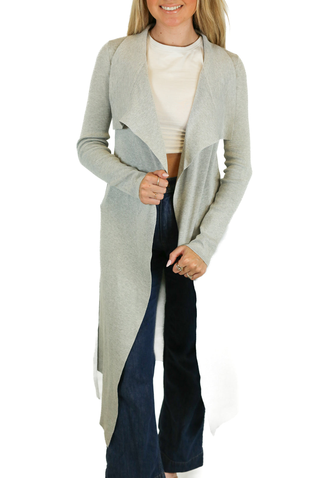 Petal + Pup Grey Audrina Long Line Cardigan NWT (2; retail $109)