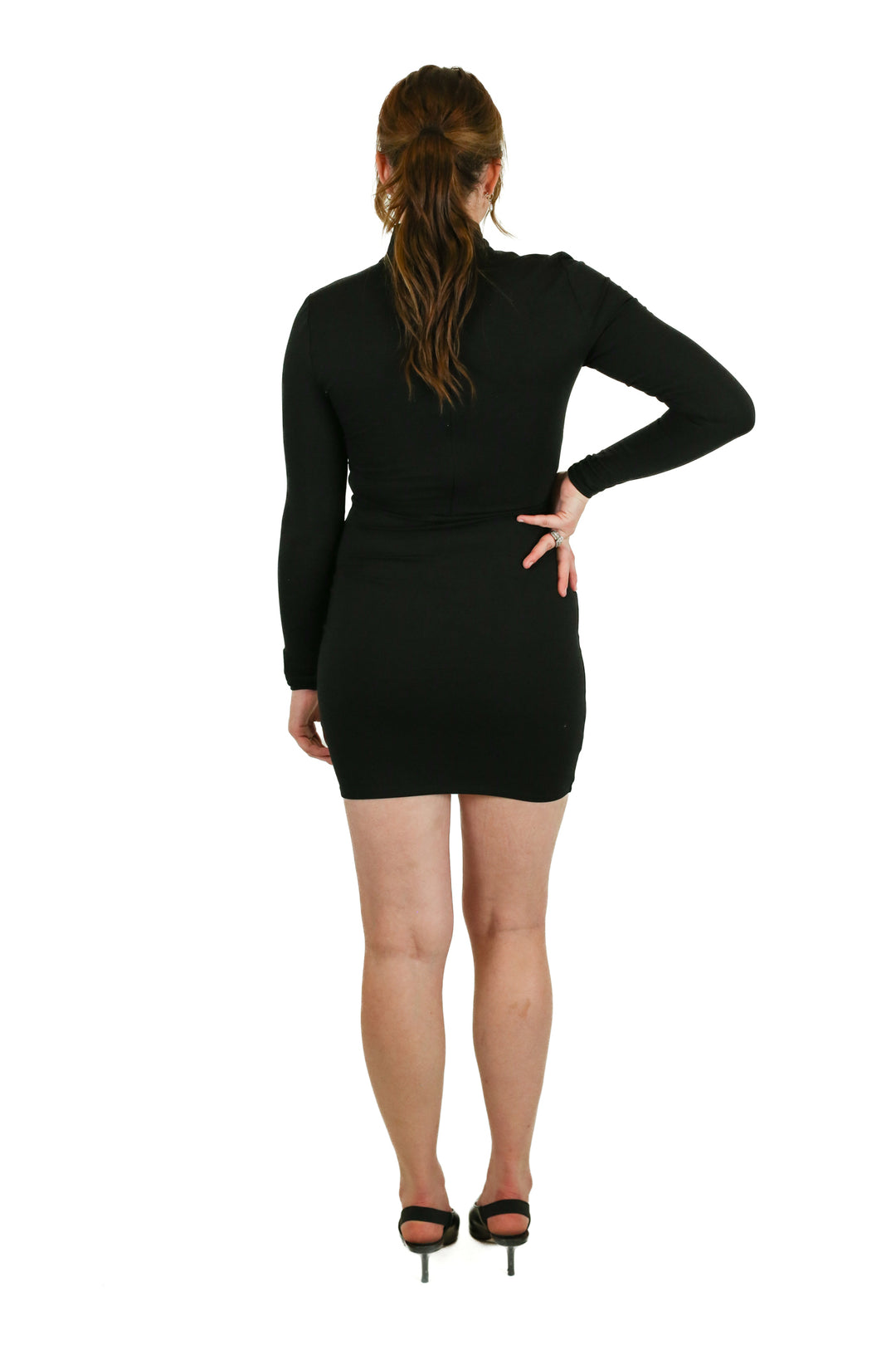 Lovers and Friends Black Mock Neck Bodycon Dress (S)