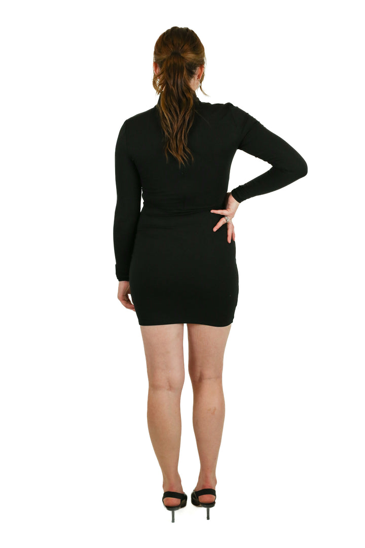 Lovers and Friends Black Mock Neck Bodycon Dress (S)